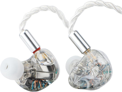 Linsoul Kiwi Ears Orchestra Lite Performance Custom 8BA in-Ear Monitor IEM with Detachable 4-core 7N Oxygen-Free Copper OFC Cable, Handcrafts Faceplate for Audiophile Studio Musician (Clear)