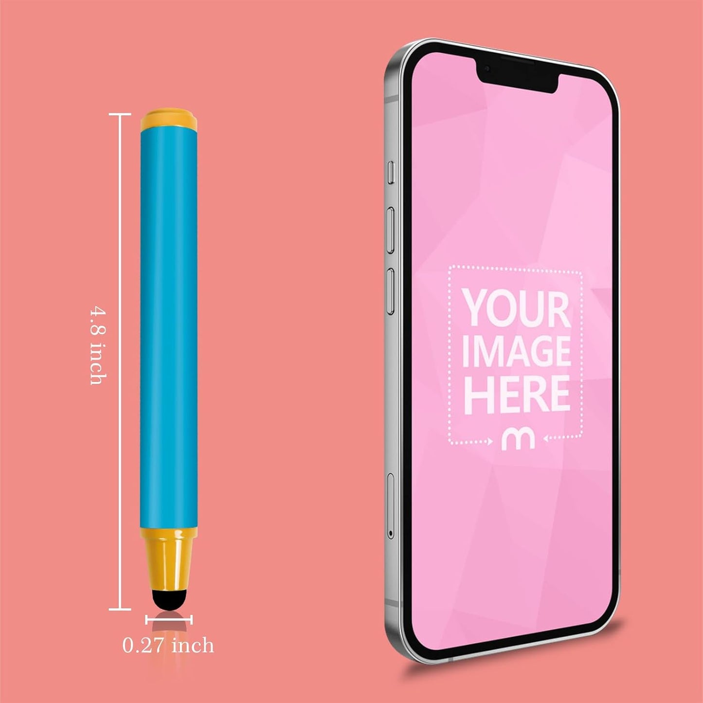 Kid-Friendly Stylus Pens for Touch Screens, Crayon Stylus Pen for iPhone Ipad Air Mini Pro, Fire HD Kids Tablet, Android Tablet, Dragon Touch - Blue Pink Green Purple Red (5 Pack)