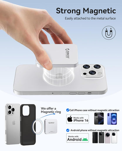 ORICO 512GB Magnetic External SSD, Aluminum Alloy, Up to 2000MB/s, 4K 120Hz ProRes HDR Record and Store, External Solid State Drive, Compatible with iPhone 16 Pro Max, Tablet, Computer - K20MINI