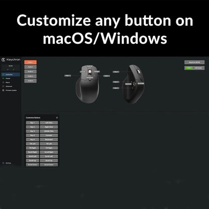 Keychron M6 8000 Hz Wireless Bluetooth 2.4 GHz/Wired Connection Mouse, Lightweight Body Programmable PixArt 3950 Sensor for Windows Mac Linux - Black