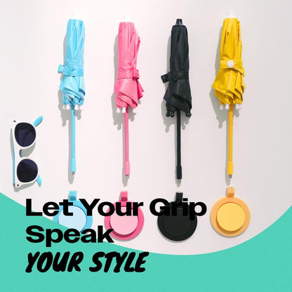 3 in 1 Magnetic Umbrella Sunshade Collapsible Expandable Phone Grip & Stand - Elegant Magsafe Compatible Phone Holder for Secure Grip and Hands-Free Viewing (Yellow)