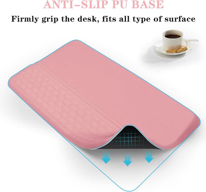 Computer Keyboard Stand Pad with Wrist Rest, Ergonomic Comfy Tilted Keyboard Stand Riser Holder Pad for Office Home (Pink)