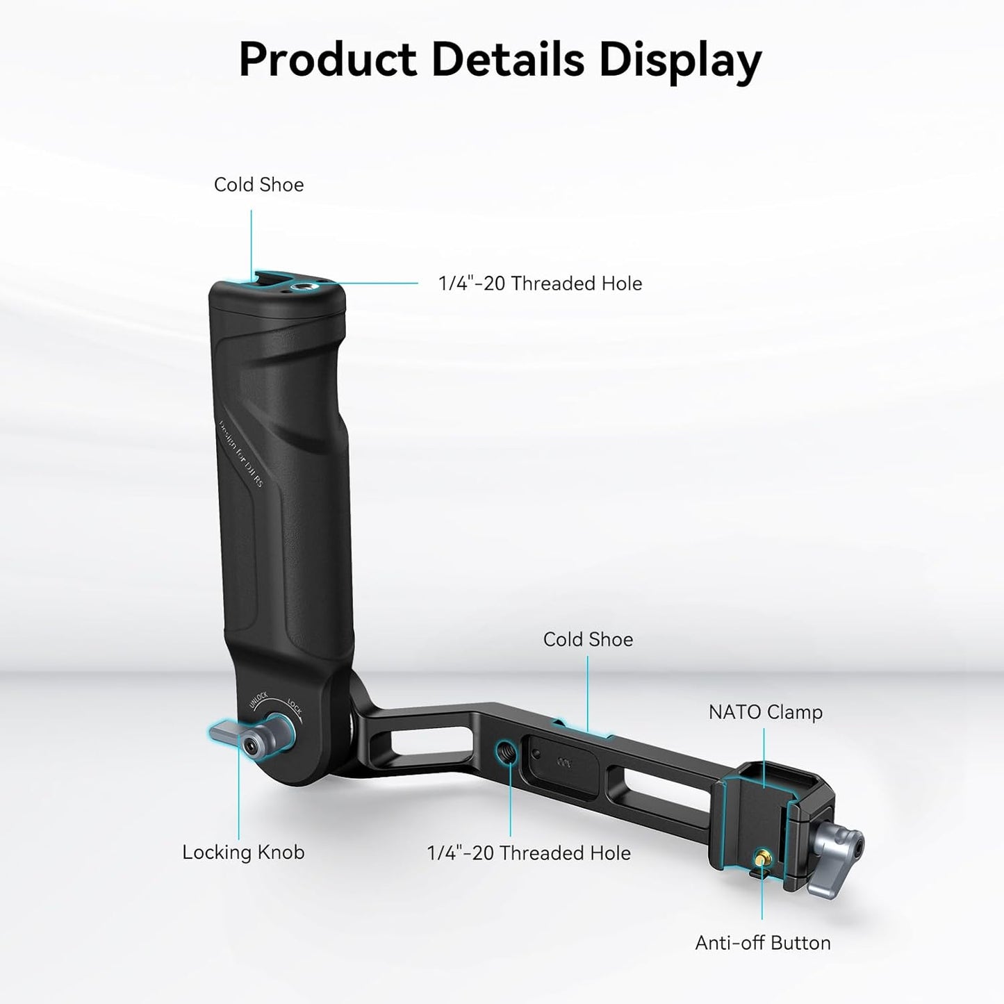 SmallRig Plastic Lightweight Adjustable Handle Sling Handgrip Only for DJI RS 4 Mini/RS 3 Mini Gimbal Handheld Stabilizer, with NATO Clamp and Cold Shoe Mount