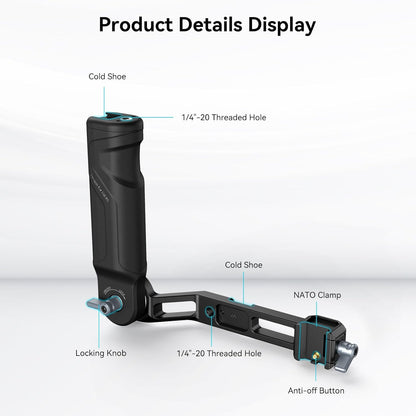 SmallRig Plastic Lightweight Adjustable Handle Sling Handgrip Only for DJI RS 4 Mini/RS 3 Mini Gimbal Handheld Stabilizer, with NATO Clamp and Cold Shoe Mount