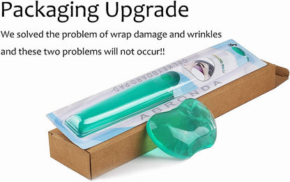 Silicone Gel Keyboard Wrist Rest Set Plus - ABRONDA Keyboard & Mouse Wrist Support Pad Office, Computer, Laptop, Mac - Durable, Comfortable and Pain Relief- Green Set