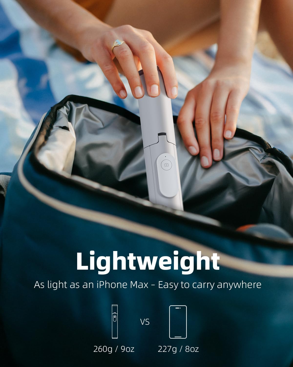 TODI Selfie Stick Tripod for iPhone, 60" Lightweight Phone Tripod Stand with Wireless Remote, Extendable Selfie Stick for Android, All-in-1, Compatible with iPhone/Android (White)