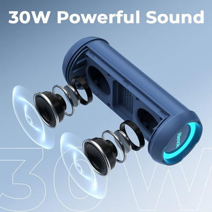 RIENOK Portable Bluetooth Speaker 30W Dual Pairing True Wireless Stereo HD Sound IPX7 Waterproof Outdoor Sport Shower Wireless Speaker Bluetooth 5.3 for Home Party