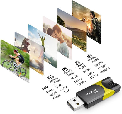 KEXIN Flash Drive 64GB Thumb Drive 5 Pack 64 GB USB Flash Drive USB 2.0 Memory Stick 64G Thumb Drives Jump Drive Data Storage (64GB, 5 Mixed Colors)