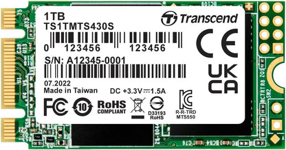 Transcend 1TB M.2 2242 SATA III SSD with Dram Cache, Up to 560MB/s, Compatible w/Ultrabook, Laptop, PC, Desktop, 3D TLC NAND Flash Internal Solid State Drive, LDPC Error Correction, SLC Cache, B+M Key
