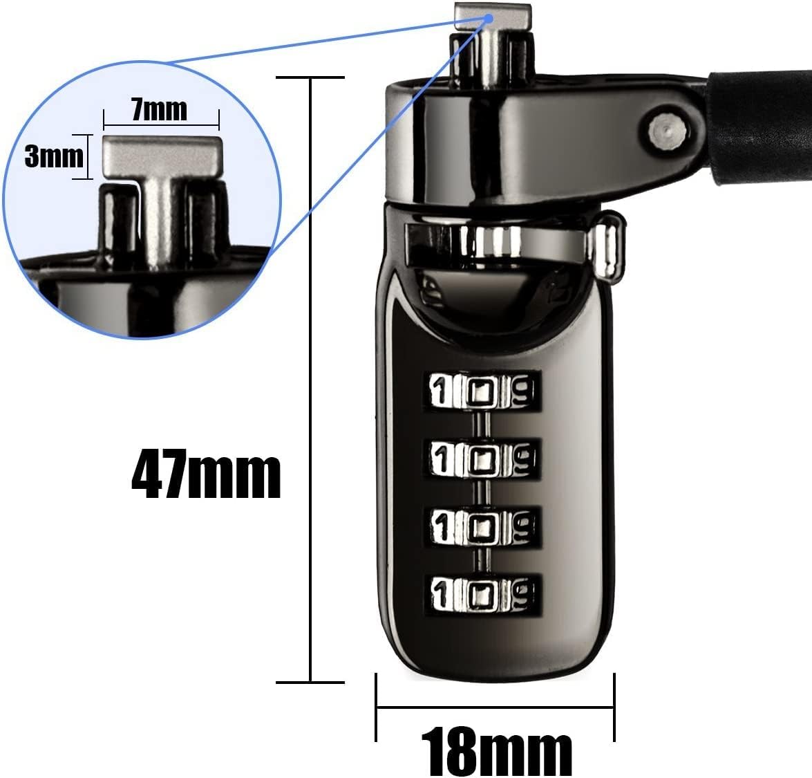I3C Laptop Cable Lock 4 Digital Combination Lock Security Computer Cable Lock Anti Theft Combination Lock Compatible for Tablet Laptop (2 Packs)
