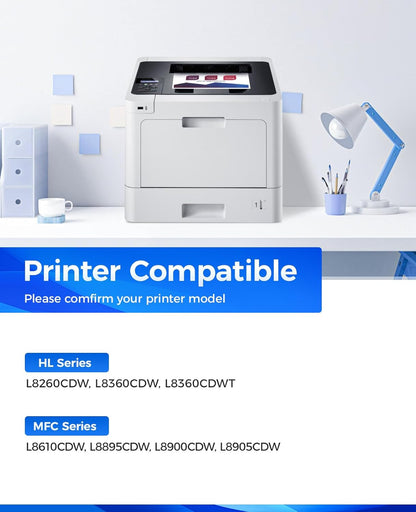TN431 Toner Cartridge Set 4-Pack Replacement Compatible for Brother TN-431 TN433 TN436 MFC-L8900CDW MFC-L8690CDW HL-L8360CDW HL-L8260CDW MFC-L8610CDW MFC-L8905CDW MFC-L9570CDW HL-L8360CDWT Printer Ink