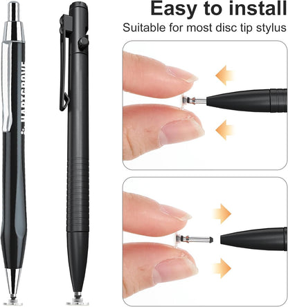 24pcs Stylus Tips Replacement Tips Only, High Precision Replaceable Stylus Pen Disc Tops, Silicone Round Stylus Pen Tip for Mobile Phones and Tablet PC Touch Screen Devices