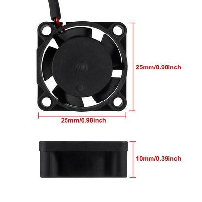 UMLIFE 4pcs USB 5V DC Fan 2510 Small 2 pin Cooling Cooler Computer 25mm X 10mm (25x25x10)