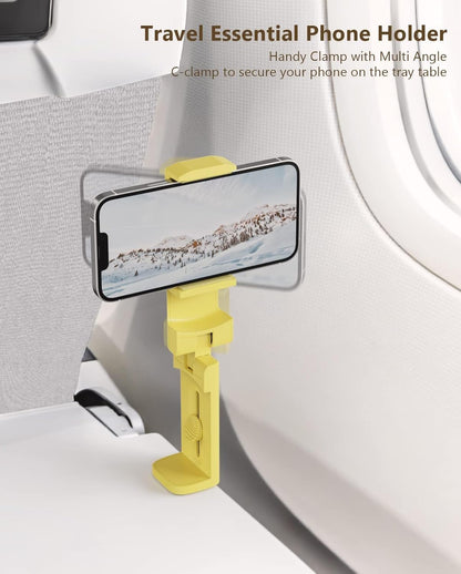 MiiKARE Yellow Phone Holder, Universal Portable Electronic Device Mount for Flying, 360 Degree Rotation, Compatible with iPhone, Samsung, Google, Xiaomi etc.