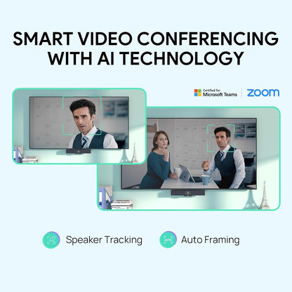 Yealink MeetingBar A10 Video Conference Room System 4K 120° Wide Angle Camera AI Auto Framing Conference Webcam with 8 Mics Arrays Speaker Tracking Noise Cancellation Teams Zoom Certified
