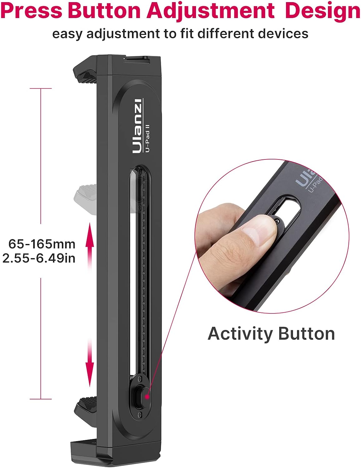 ULANZI iPad Phone Tripod Mount Adapter with Cold Shoe, Universal Smartphone Tablet Holder for Tripod with Arca Quick Release Plate 1/4'' Screw Mount, Compatible for iPhone iPad Surface Pro and More