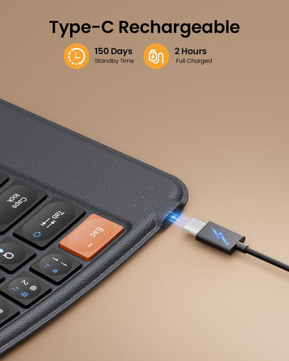 ProtoArc Ergonomic Foldable Keyboard, XK03 Split Folding Bluetooth Keyboard, Ultra Slim, Portable, for iPad, iPhone, Tablet, Laptop, PC - Gray