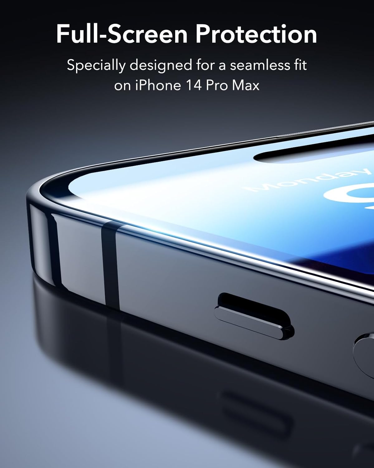 ESR 3 Pack 9H+ Glass for iPhone 14 Pro Max Screen Protector, [Military Grade Shatterproof & Longest Durable] Armorite Ultra-tough Full Coverage Tempered Glass with UltraFit Tray