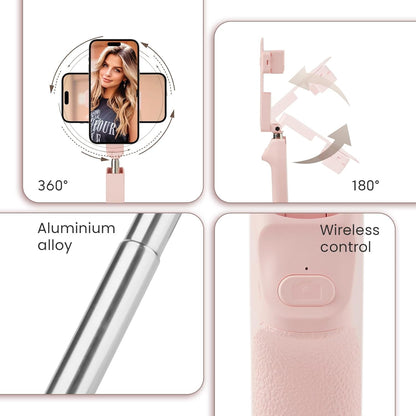 MQOUNY Phone Tripod, Portable Selfie Stick with Remote,Pocket Size Selfie Stick for iphone，Mini Travel Compact Phones Selfie Sticks with Phone Holder for Content Creation/Vlog/Video Record/Live Stream