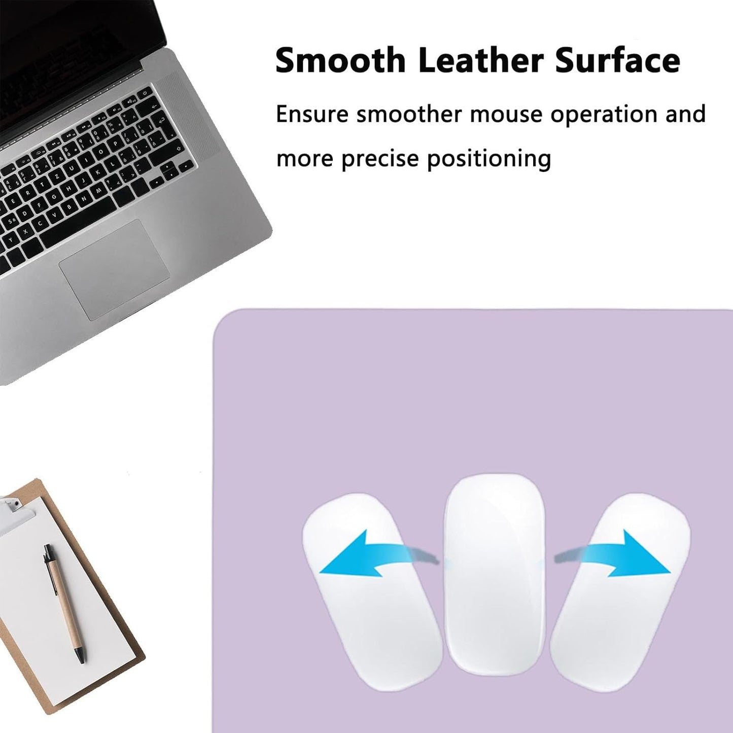 PU Leather Desk Pad Protector Gaming Mouse Pad Non Slip Desk Mat for Keyboard and Mouse Waterproof Desk Writing Pad for Office and Home Desk Accessories(Purple, 35.4 * 17.7)