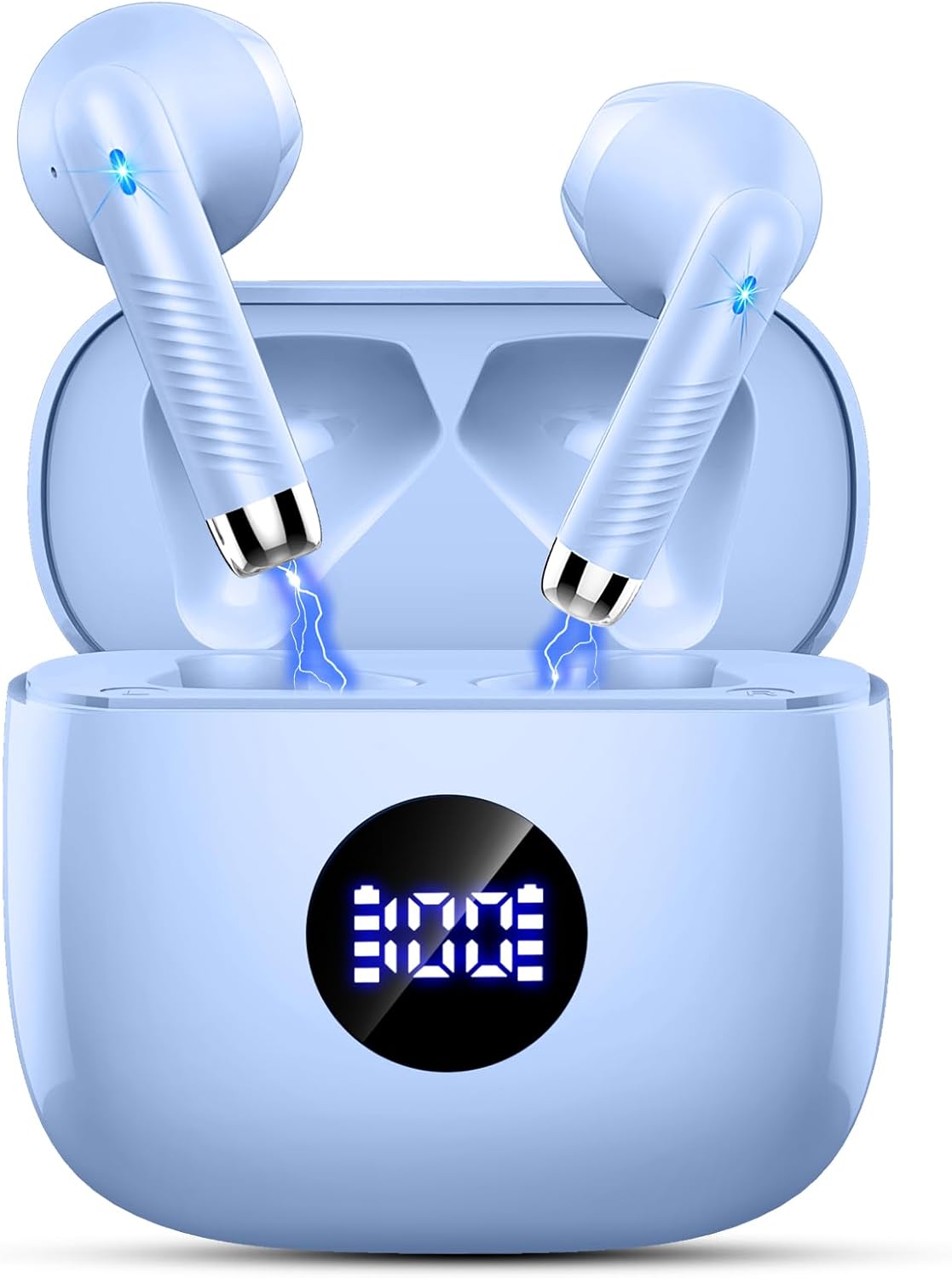 Jxrev Wireless Earbuds Bluetooth 5.4 Headphones Noise Cancelling, Bluetooth Earbuds with Dynamic Drivers Stereo, Earphones Wireless, 40H Playtime and LED Power Display, in Ear Buds for Android iOS