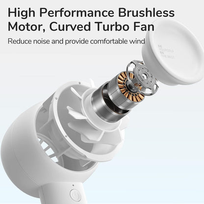 JISULIFE Mini Portable Fan-Bladeless Safe Design, Powerful Turbo Handheld Fan with 3 Speeds, USB Rechargeable, Small Pocket Design for Travel/Lash, Gifts For Girls/Women