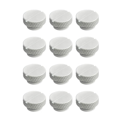 Dracaena.io 12 Pack G1/4" Thread, Thin Water Stop Plug Fitting with Coin Slot for Computer Water Cooling System, Durable Brass/Copper Material, White