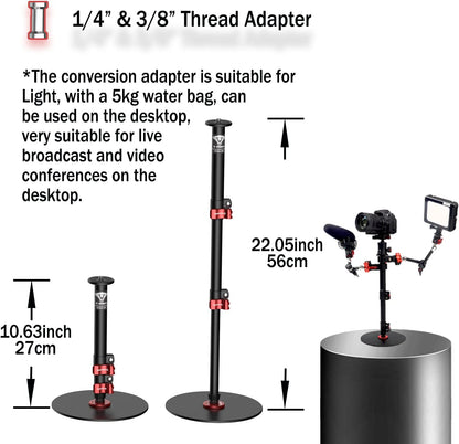 IFOOTAGE Cobra RB-A200,Round Base Monopod,Professional Camera Aluminium Monopod with Quick Adjustment Height Buckle,Compatibility DSLR Cameras Camcorders(22.05Inc)