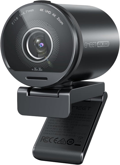 EMEET SmartCam S800-4K Webcam for Streaming, Sony 1/2'' Sensor, Supports HDR, PDAF&TOF Dual-autofocus, 1080P@60fps, 2 Noise-Cancelling Mics, 40°-73° FOV, Perfect for Live Streaming&Online Meetings