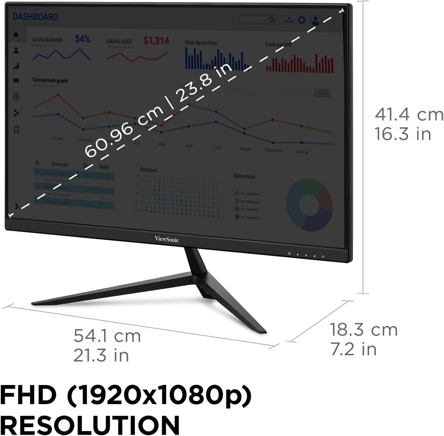 ViewSonic VX2428A 24 Inch 1080p 0.5ms 180Hz IPS Gaming Monitor with FreeSync, HDMI 1.4, and DisplayPort Inputs