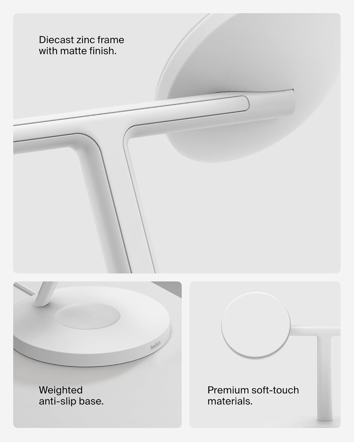 Belkin MagSafe-Compatible Charger, 3-in-1 Wireless Charging Station, Qi2-Certified 15W Wireless Charge for Apple iPhone 17 Series, Apple Watch, AirPods w/Non-Slip Base, 40W Included - Black