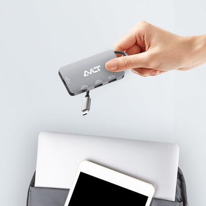 AVLT 4-Port USB 3.1 Gen 2 Type C 10G Hub with 85W PD Charging - Portable Multiport Adapter – Fast Data Transfer and Charging for MacBook, Laptop, PC, iPad (Does NOT Support USB-C Monitor)