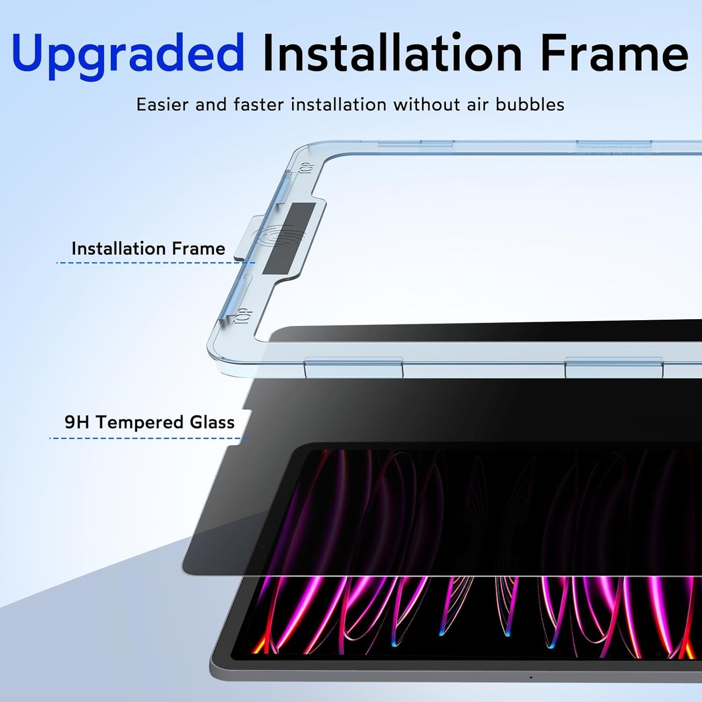 MOBDIK Privacy Screen Protector Compatible with iPad Pro 11 Inch (2022&2021&2020&2018) & iPad Air 5th / 4th Generation (2022&2020), Anti Spy, 9H Tempered Glass, EZ Kit 1 Pack