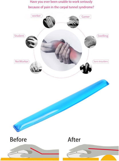 Gel Keyboard Wrist Rest Set Plus - ABRONDA Keyboard & Mouse Wrist Support Pad Office, Computer, Laptop, Mac - Durable, Comfortable and Pain Relief- Blue Set