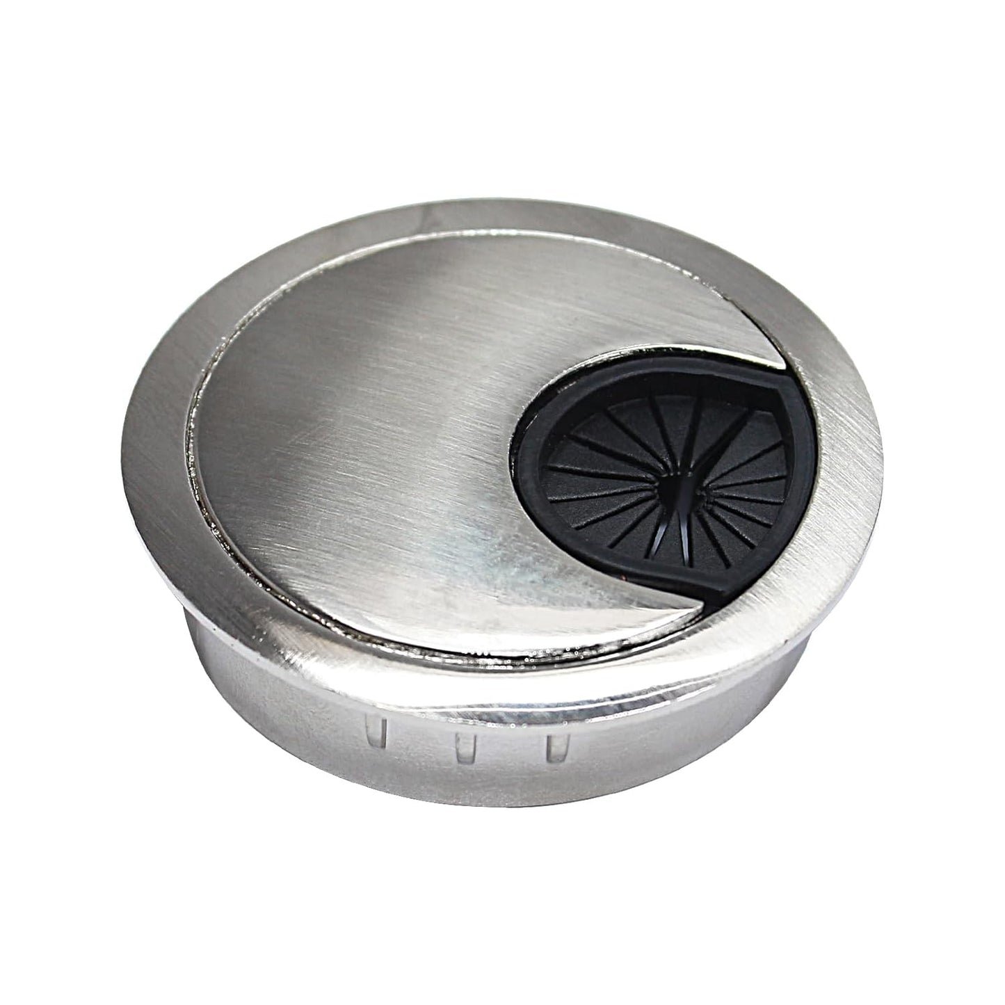1 Pcs Desk Grommet 2-1/16" / 53 mm, Desk Cord Hole Cover, Cable Grommet Metal Zinc Alloy Materilal, Desk Hole Grommet for Home & Office Pc, Detachable Cable Cord Organizer-Brushed Silver
