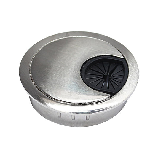 1 Pcs Desk Grommet 2-1/16" / 53 mm, Desk Cord Hole Cover, Cable Grommet Metal Zinc Alloy Materilal, Desk Hole Grommet for Home & Office Pc, Detachable Cable Cord Organizer-Brushed Silver