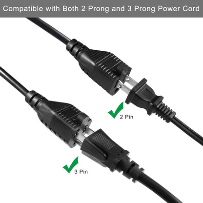 Power Extension Cord Y Splitter - 1FT Right Angled Type Flat Plug NEMA 5-15P 1 to 2 Way Outlet NEMA 5-15R SJT 16AWG 3 Prong Low Profile Black AC Power Cable Wire Extender for TV Computer Monitor