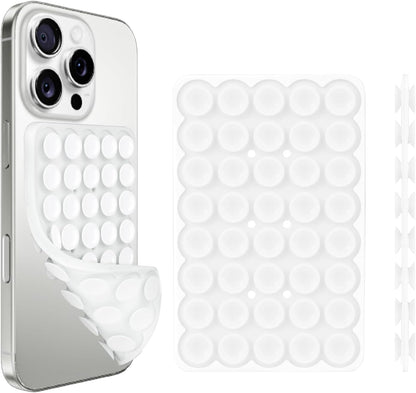 1 Pack Silicone Suction Cup Phone Case Mount Double Sided, Phone Accessories Hands-Free Strong Grip Holder for Selfies and Videos, Silicon Phone Stand Sticky for iPhone and Android Transparent