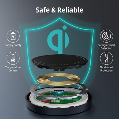 Magnetic Wireless Charger for iPhone 15W Max Fast Mag-Safe Wireless Charging Pad Compatible with iPhone 16/16 Plus/16 Pro/16 Pro Max/15/14/13/12 Series with USB-A Converter Black