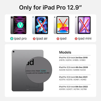 MOKIBO Fusion Keyboard, iPad Pro 12.9" Case, Wireless Touchpad Keyboard with Built-in Trackpad, Bluetooth