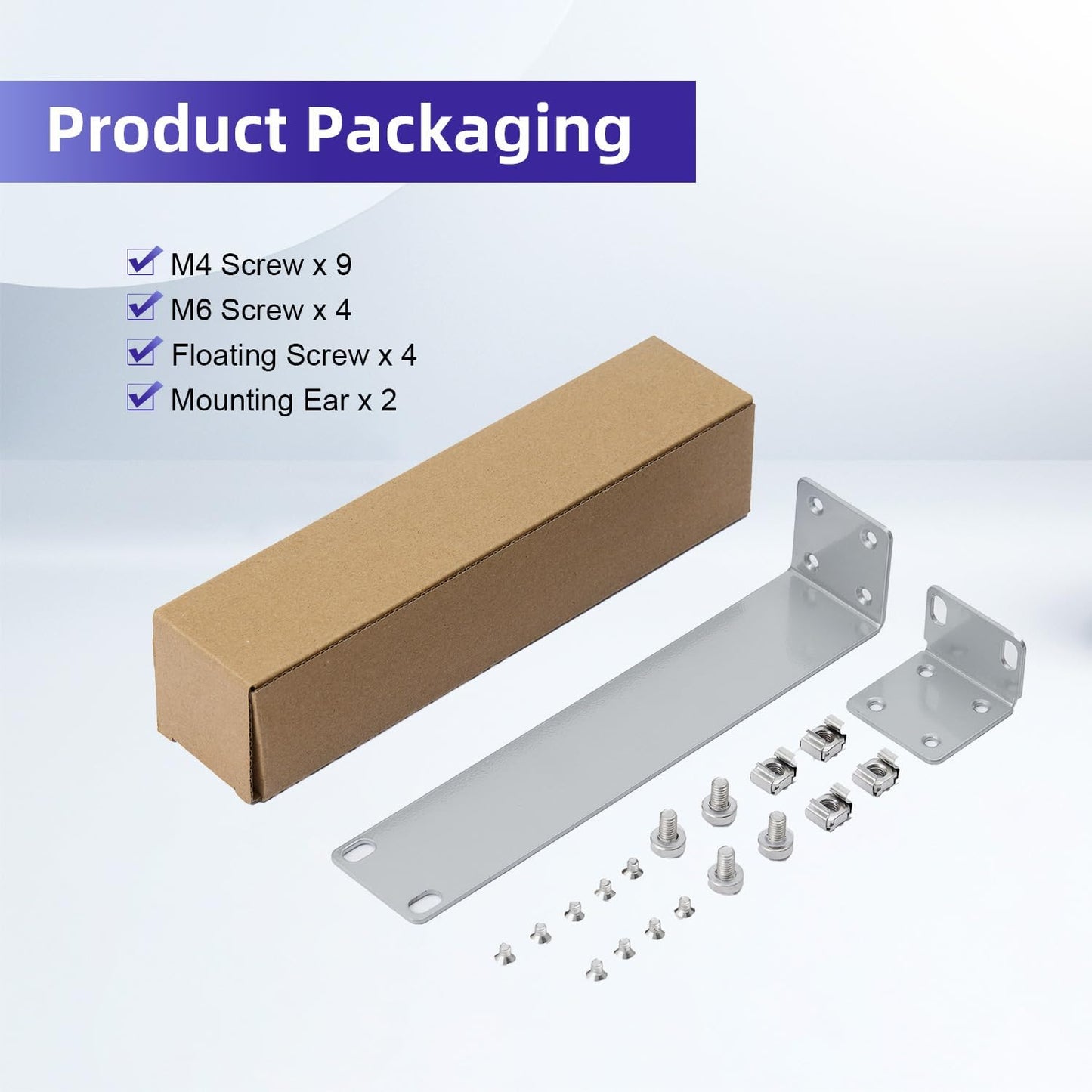 Rack Mount Kit for Ubiquiti Switch, 1U Rack Ears for EdgeSwitch ES-8-150W Switch 8 Port and for US-8-150W UniFi Switch 8 Port