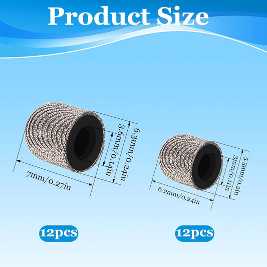 Lusofie 24Pcs Replaceable Mesh Fiber Tips 2 Sizes Stylus Tips, Stylus Replacement Tips for Stylus Pen,(5mm / 0.2 Inch, 6mm / 0.24 Inch)