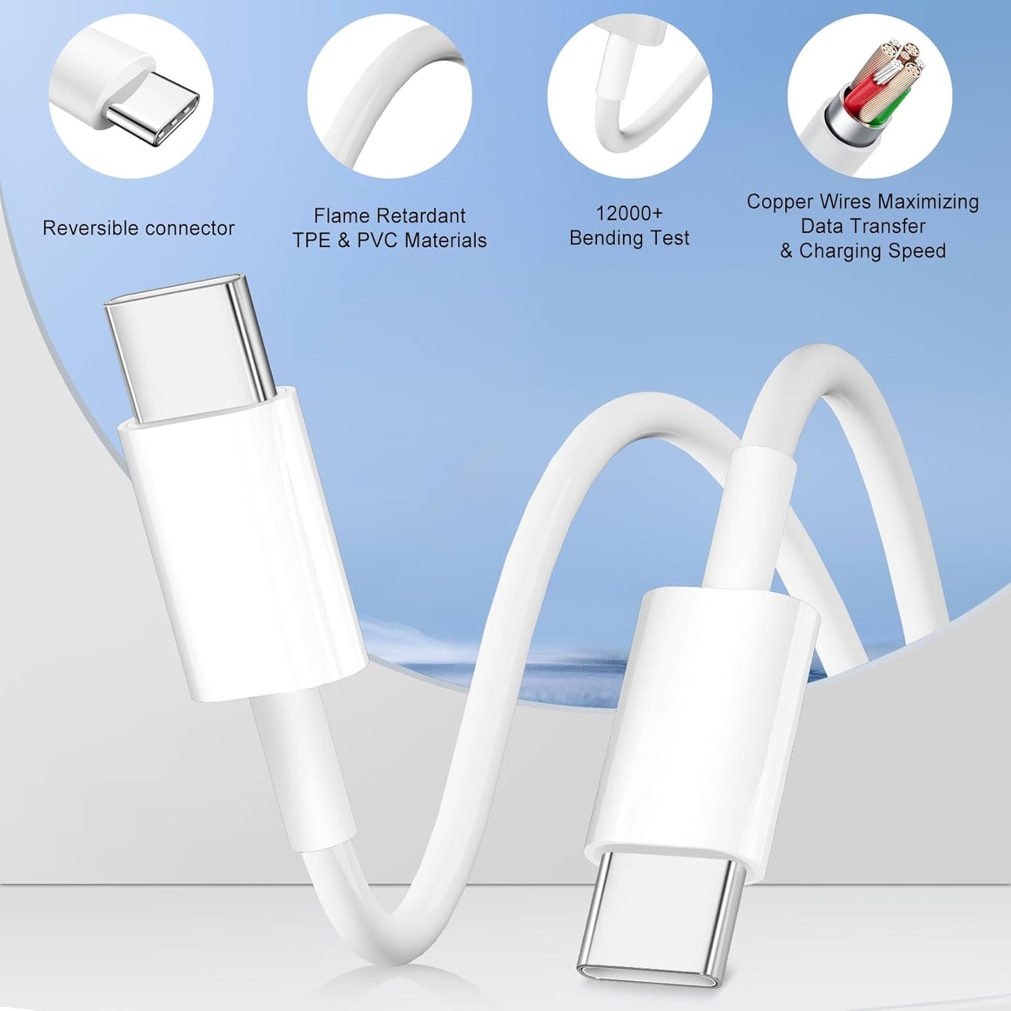 Fast iPhone 16 15 Charger,Dual Port USB C Charger Fast Charging Block,2Pack Quick USB C Apple Wall Power Adapter,6FT USBC to C Cable for iPhone 16 Pro Max/16 Pro/16 Plus/16e/15 Pro Max/15 Pro/iPad Pro