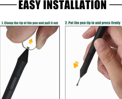 No Worn Out Titanium Alloy Fine Pencil Nibs Compatible with Wacom One Creative Pen, Replacement Hard Refill Tips fits for WACOM ONE DTC133W0A /Galaxy Tab S8 S7 Stylus,2 Pcs