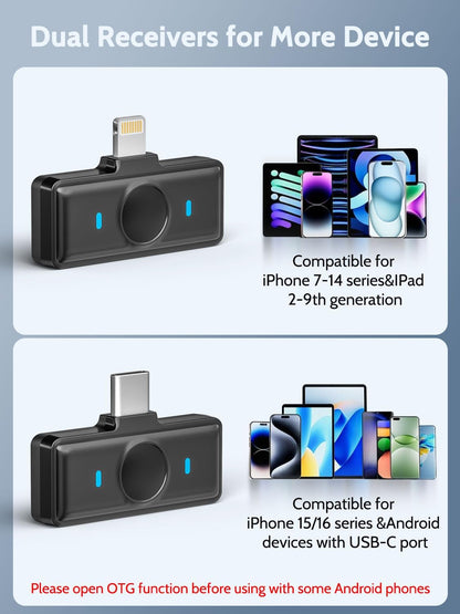 Gimbal Stabilizer for iPhone & Android,3-Axis Phone Gimbal w/Wireless Lavalier Microphone,Built-in 7.8" Extension Pole,OLED Display,Phone Stabilizer for Video Recording TikTok(V8 Mic Kit)