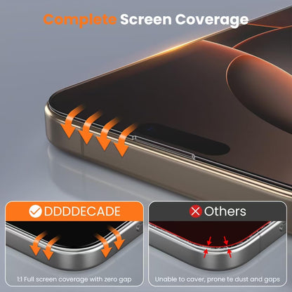 Screen Protector for iPhone 16 Pro Max Military Grade Tempered Glass Auto-Alignment OneTouch Kit Cell Phone Accessories Bubble Free Case Friendly Auto Dust-Removal Easy Install [1 Pack]