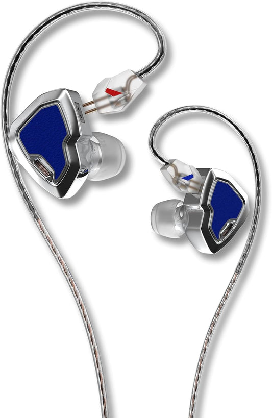 MS2 PRO in-Ear Monitor, 10.2mm Dual-Magnetic Drivers 1DD+1BA Hybird IEMs Wired Earbuds, Zinc Alloy Integrated Molding, Pneumatic Filters for Audiophile Musicians, Detachable 4.4mm OFC Cable