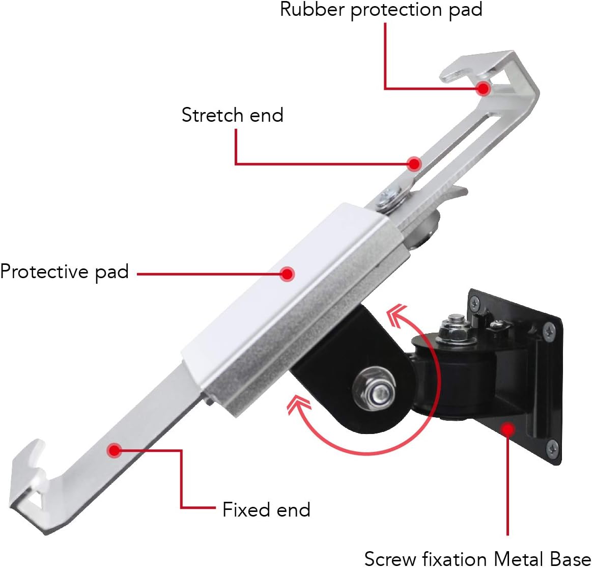 Tablet Wall Mount Holder with Anti Theft Lock,Rotate Design,Multi Angle,Bracket for Most 8 to 10.4 Inch,and for iPad 7.9" 8.3" 9.7" 10.2" 10.5" 10.9"& 11",Galaxy tab,& More,(Silver)