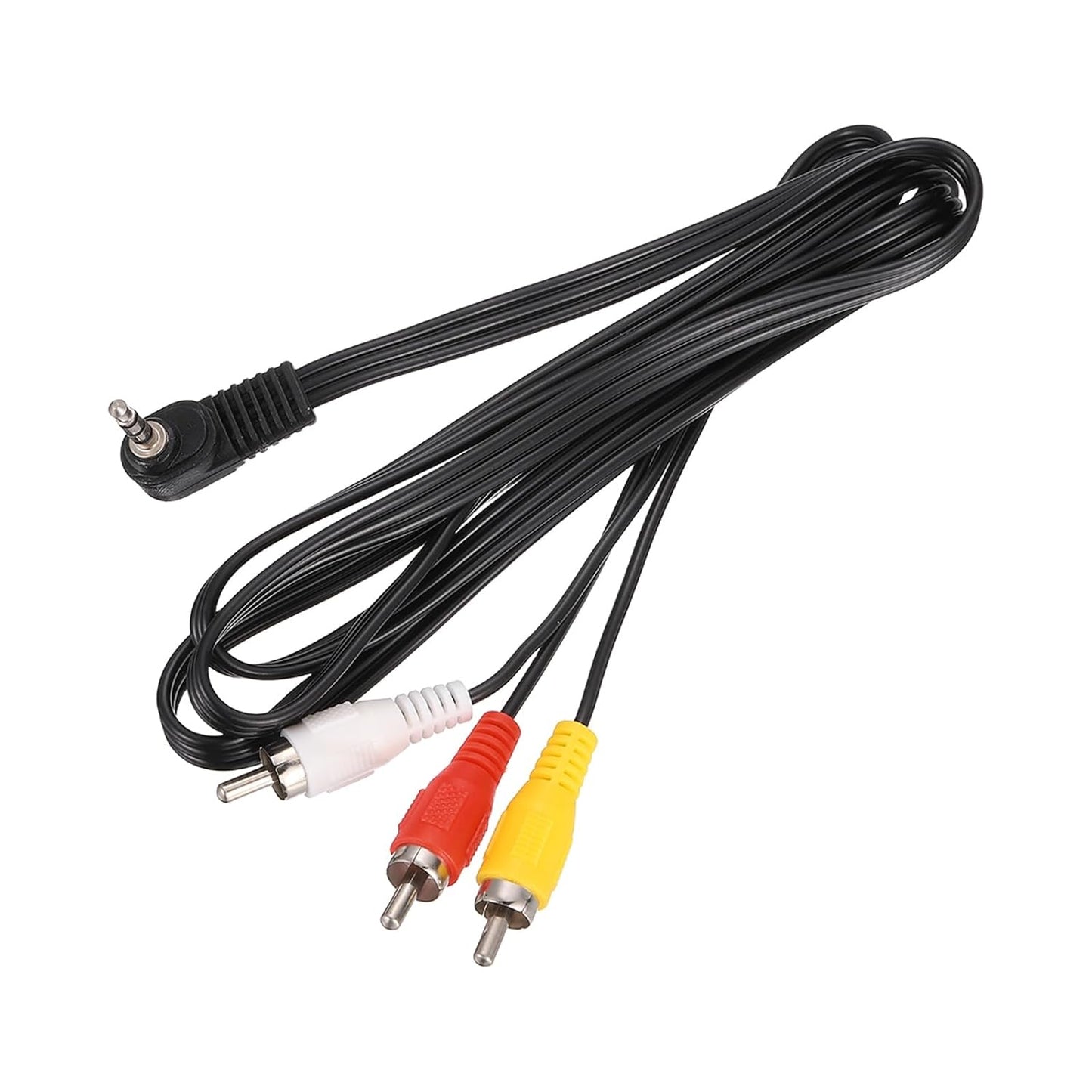 MECCANIXITY TRRS3.5mm Male Right Angle to Gold Plating RCA Jack Cable(Red+White+Yellow) 1.2 M/4 ft Copper Core 2mm PVC Audio AUX Cable for High Fidelity Sound Transmission