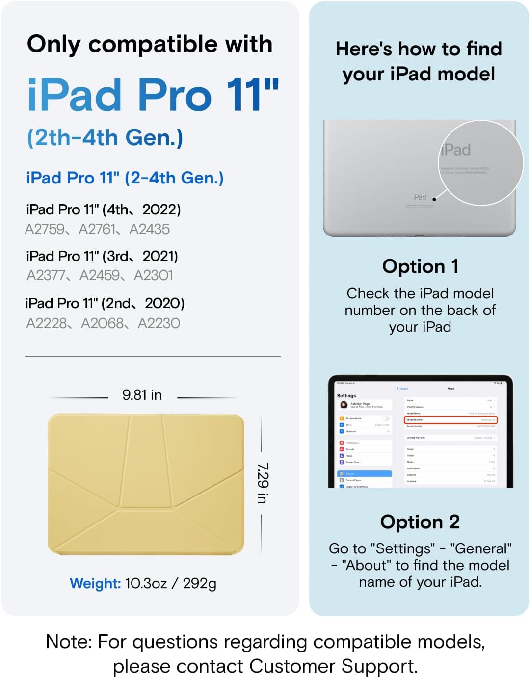 MOFT Dynamic Folio Case for iPad Pro 11-inch(2nd/3rd/4th Generation, 2020/2021/ 2022), Silm Magnetic Stand Case with 20+ Viewing Angles, Auto Wake/Sleep,Panna Cotta x Faded Jeans